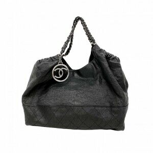 CHANEL Black Leather Tote Bag